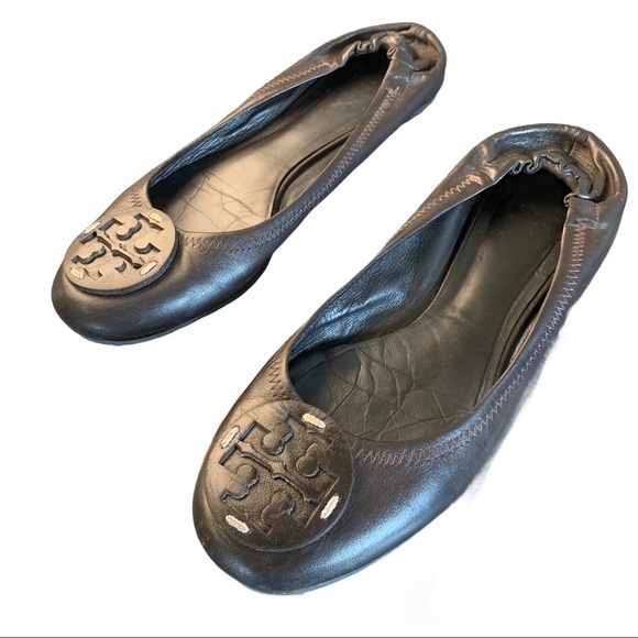 HP {Tory Burch} Dark Chocolate Reva Flats Women’s 7 Ballet - Picture 14 of 14